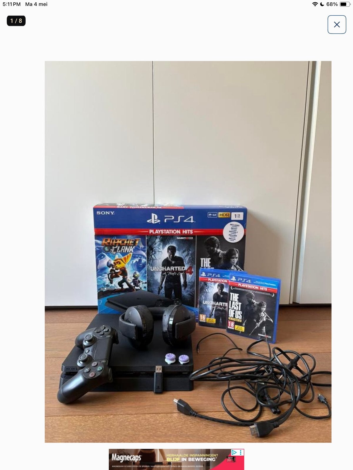 Ps4 slim 1T (met originele doos), Games en Spelcomputers, Ophalen, Met games, Zo goed als nieuw, 1 TB