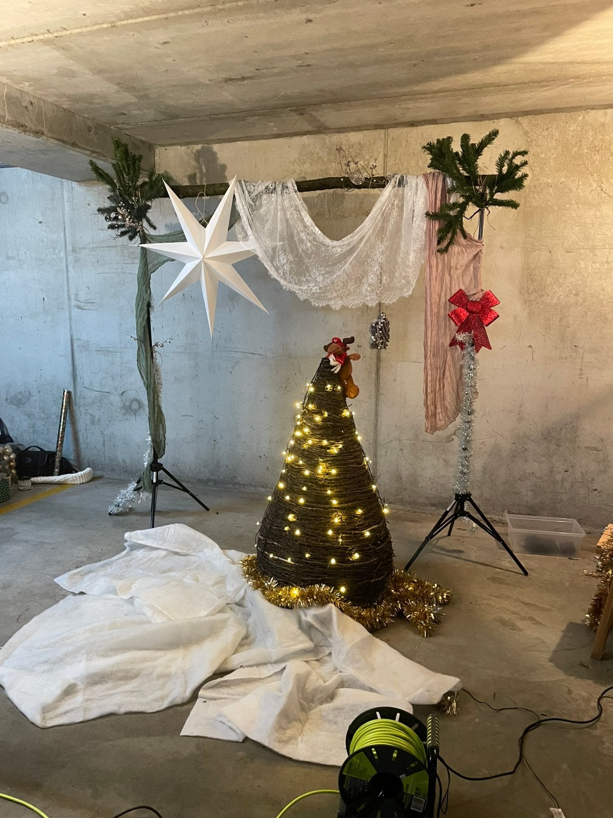 kerstboom van wilgentakken, Ophalen, Gebruikt