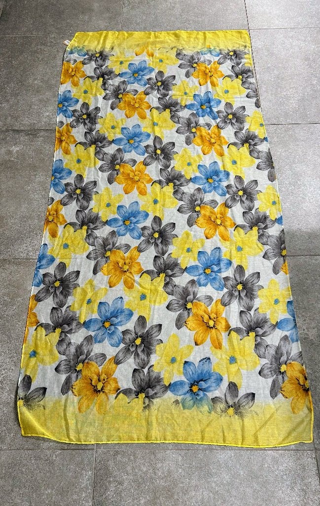 Gele foulard met bloemen, Kleding | Dames, Mutsen, Sjaals en Handschoenen, Ophalen of Verzenden, Nieuw, Sjaal
