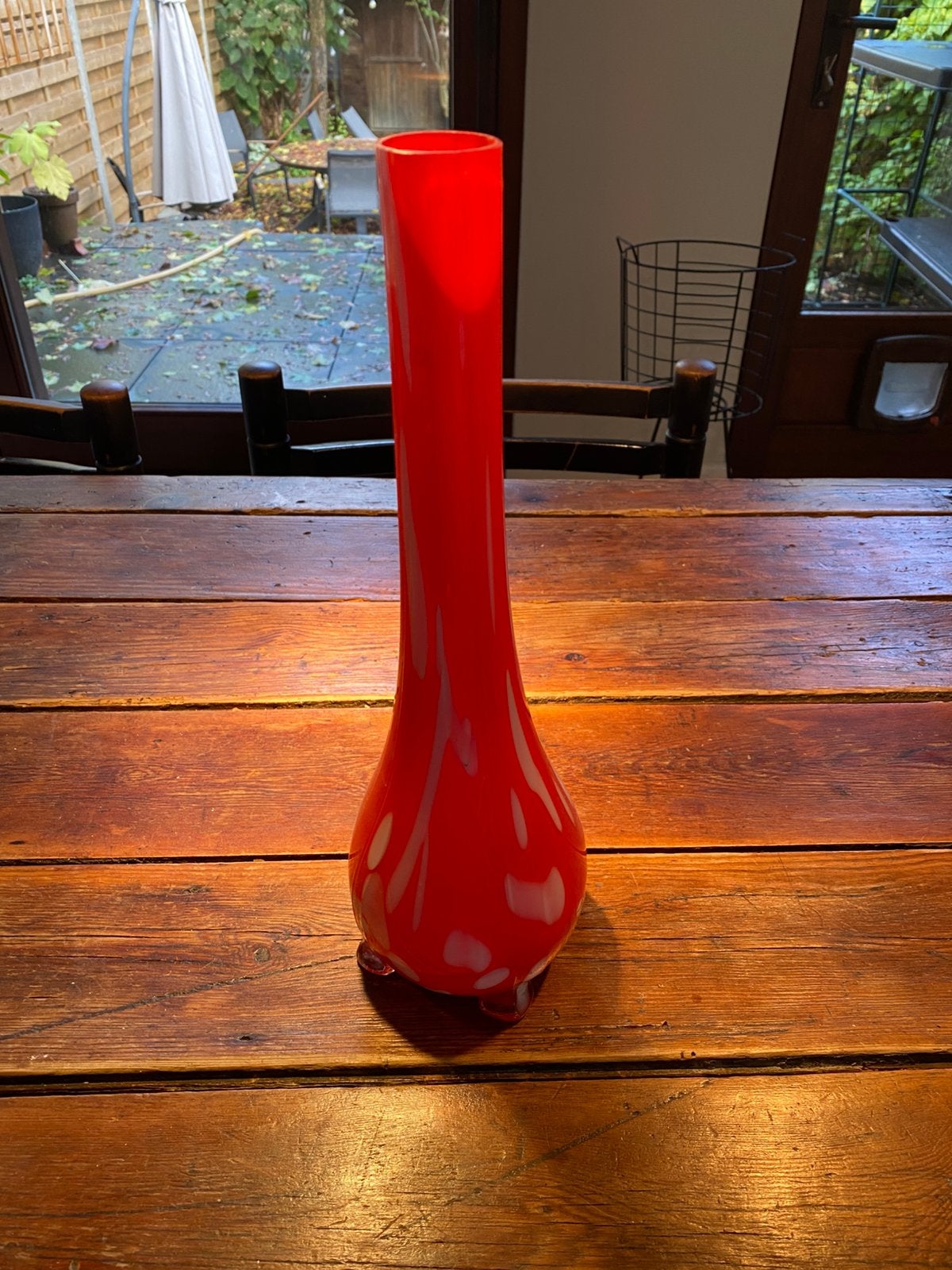 Vintage vaas jaren 60-70, Ophalen, Gebruikt, Meerkleurig, Glas