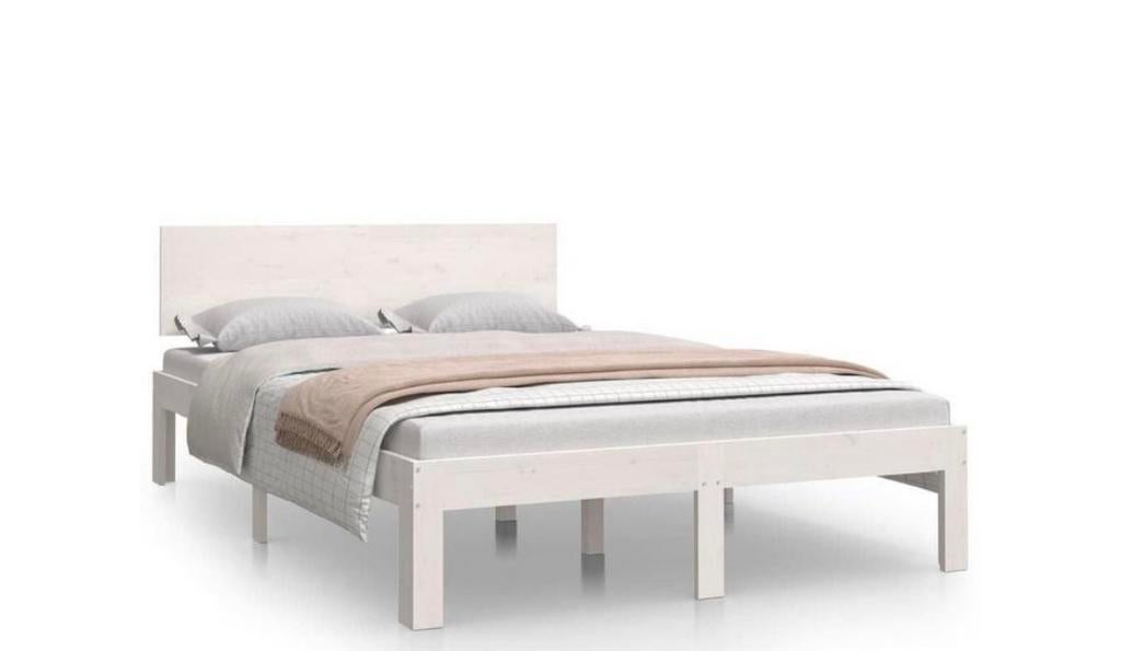 Bedframe twijfelaar met lattenbodem – 120x190 cm, Ophalen, Gebruikt, Wit, 190 cm of minder