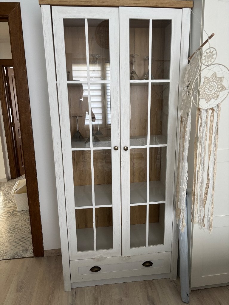 Vitrine bois blanc, Maison & Meubles, Enlèvement