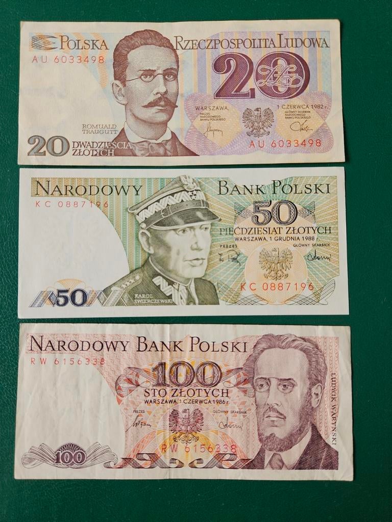 20,50 100 zlotys polonais set PRL, Enlèvement ou Envoi, Pologne, Série