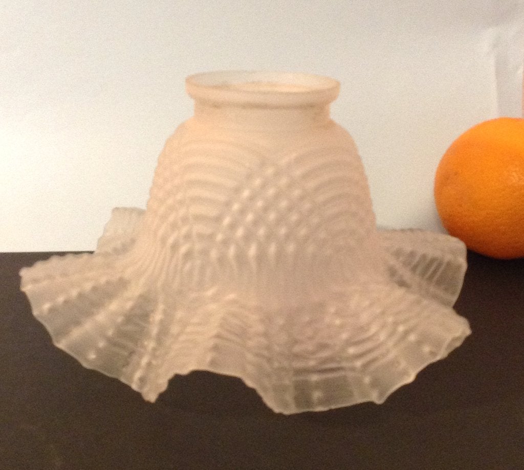 oude lampenkap tulp bobeche mat glas, Antiek en Kunst, Ophalen of Verzenden