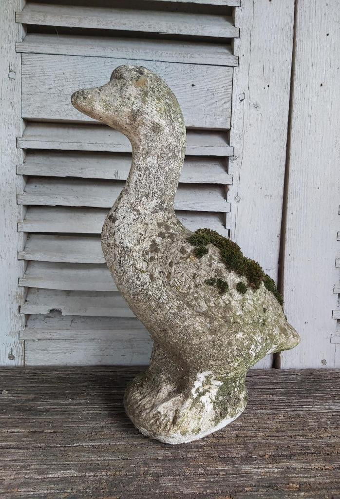 Leuke zware vintage betonnen tuin eend / gans, Ophalen