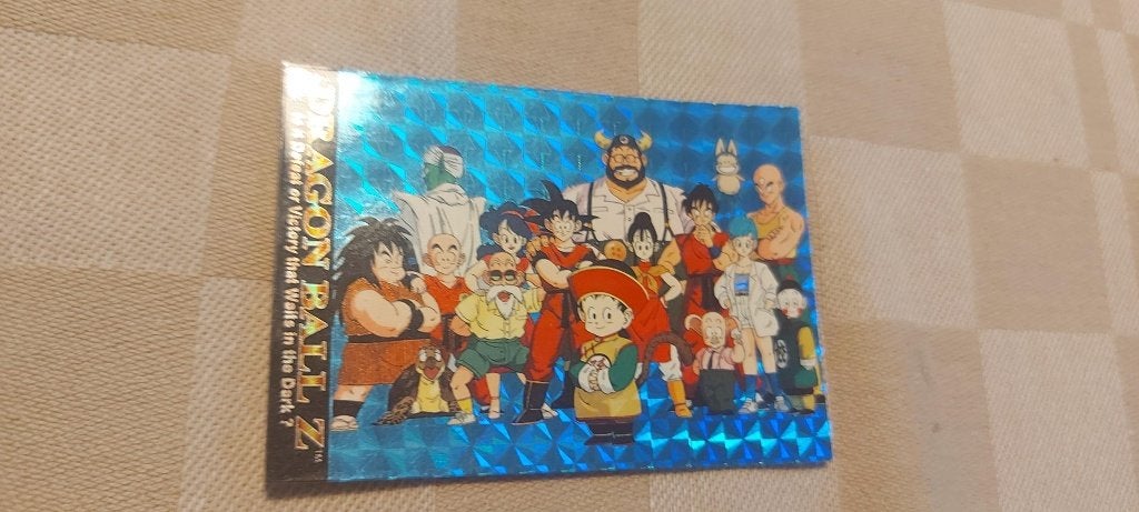 dragonball z kaart glitter card gehele Z team, Ophalen of Verzenden, Zo goed als nieuw, Losse kaart