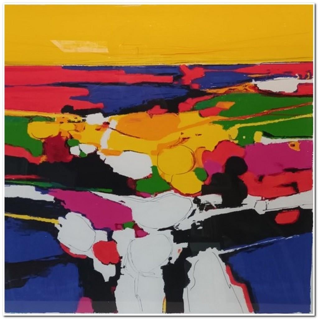 Frank Lejeune (1952) - Zeefdruk op papier - 45x45cm, Antiquités & Art, Art | Peinture | Moderne, Enlèvement