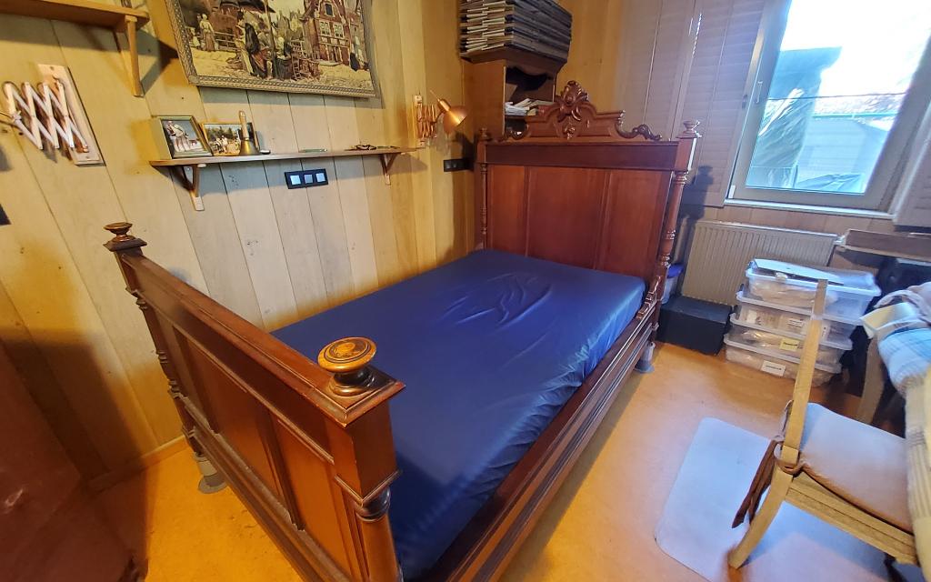Antiek bed met schotelbodem, Enlèvement, Utilisé, Queen size