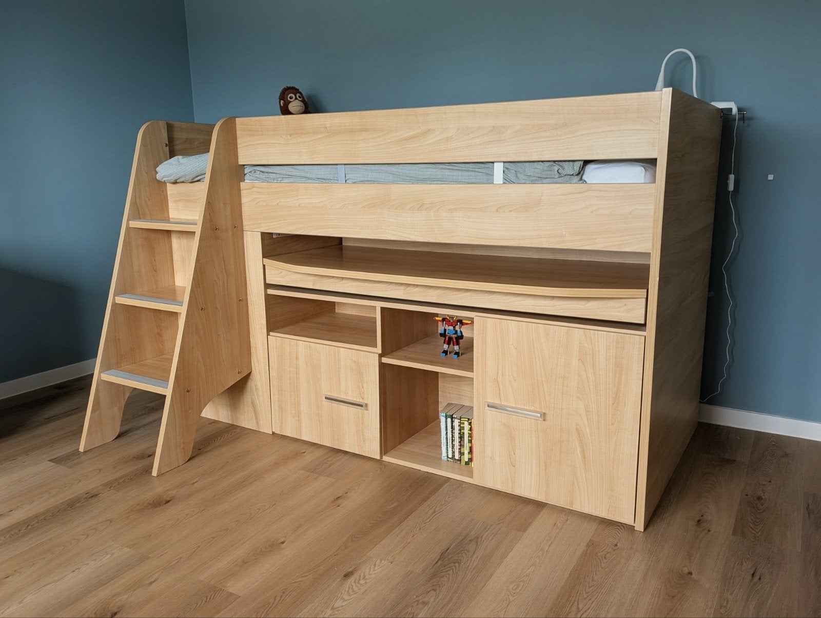 Halfhoogslaper met uitschuifbaar bureau, Enlèvement, Lit mi-hauteur mezzanine