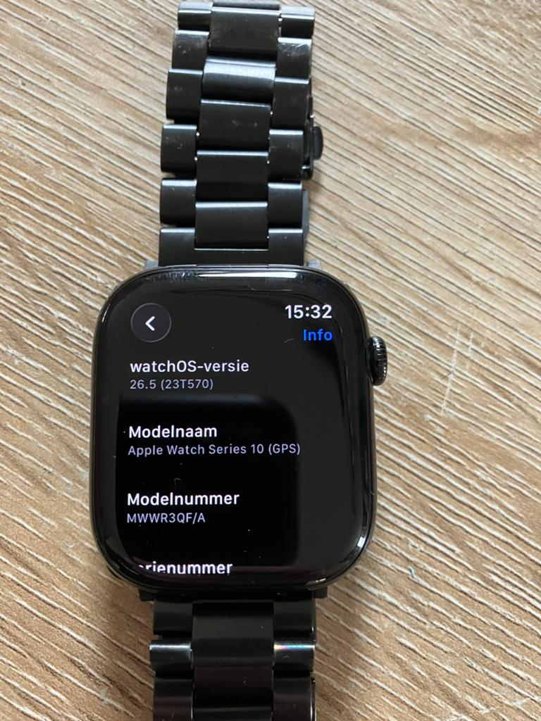 Apple watch serie 10 GPS, zwart, 46mm + oplaadkabel, Handtassen en Accessoires, Smartwatches, Ophalen, Gebruikt, Zwart, IOS