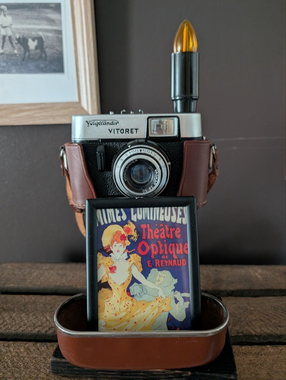 Appareil photo vintage avec lampe, Enlèvement