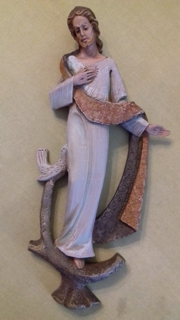 jezus beeldje in limestone, vintage, Ekeren, Ophalen of Verzenden, Gebruikt