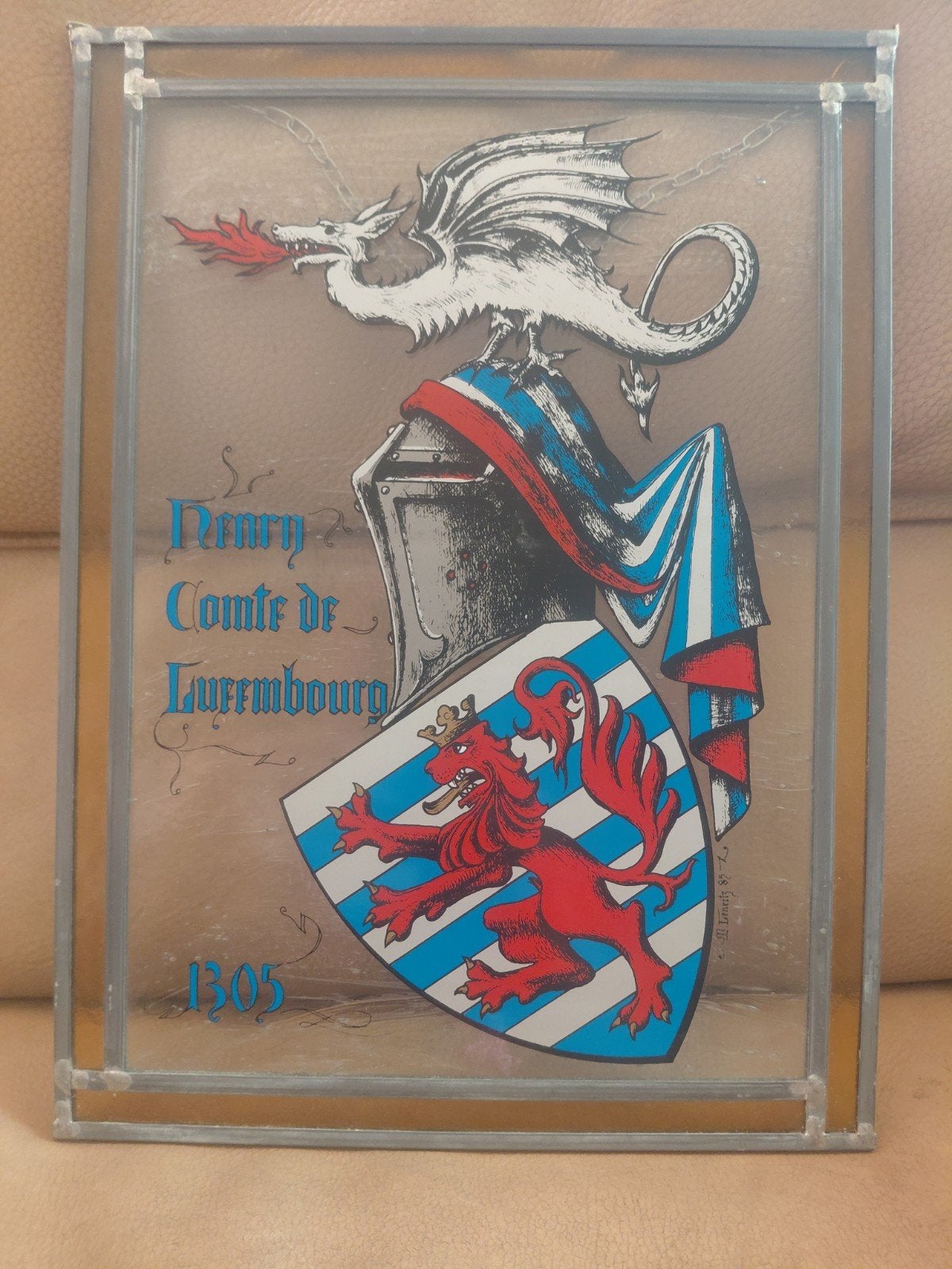 Henry – Comte de Luxembourg en het jaartal 1305., Ophalen, Foto, Gesigneerd