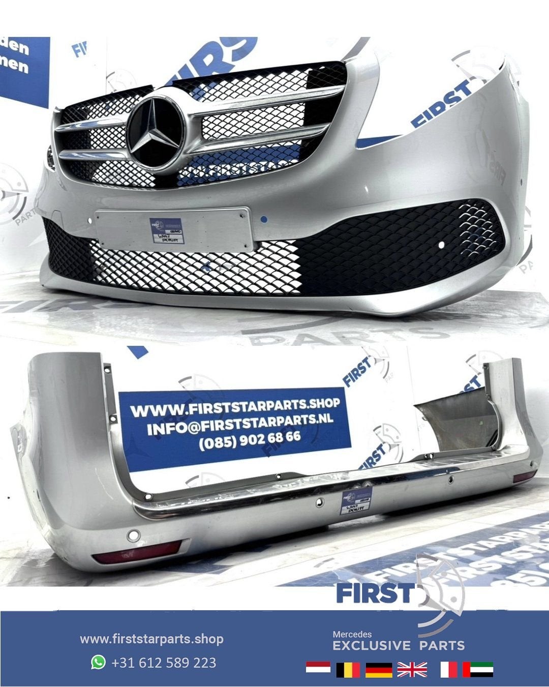 W447 V KLASSE FACELIFT VOORBUMPER + ACHTERBUMPER SET ZWART W, Auto-onderdelen, Gebruikt, -, Ophalen of Verzenden, Bumper