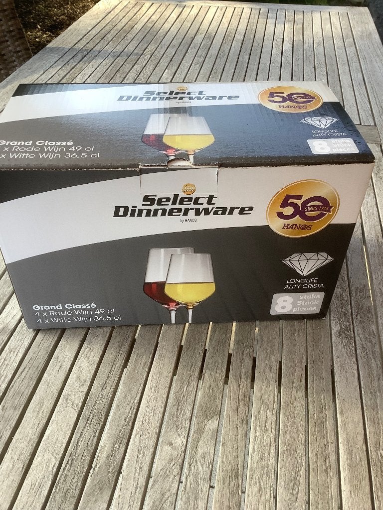 8 wijnglazen  nieuw in de verpakking, Verzamelen, Glas en Drinkglazen, Ophalen of Verzenden, Nieuw