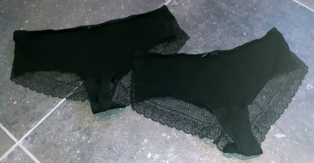 slip set 2 zwart met kant Zeeman S, Ophalen of Verzenden, Zwart, Slip