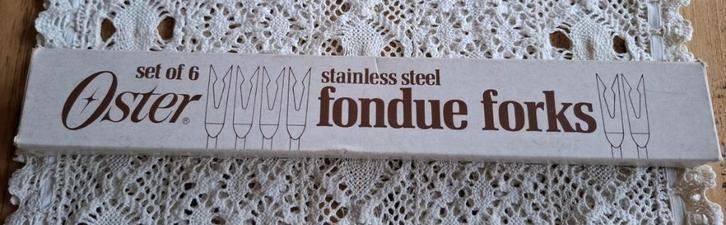 5 Vintage fondue vorken, Oster, originele verpakking, Antiek en Kunst, Ophalen of Verzenden