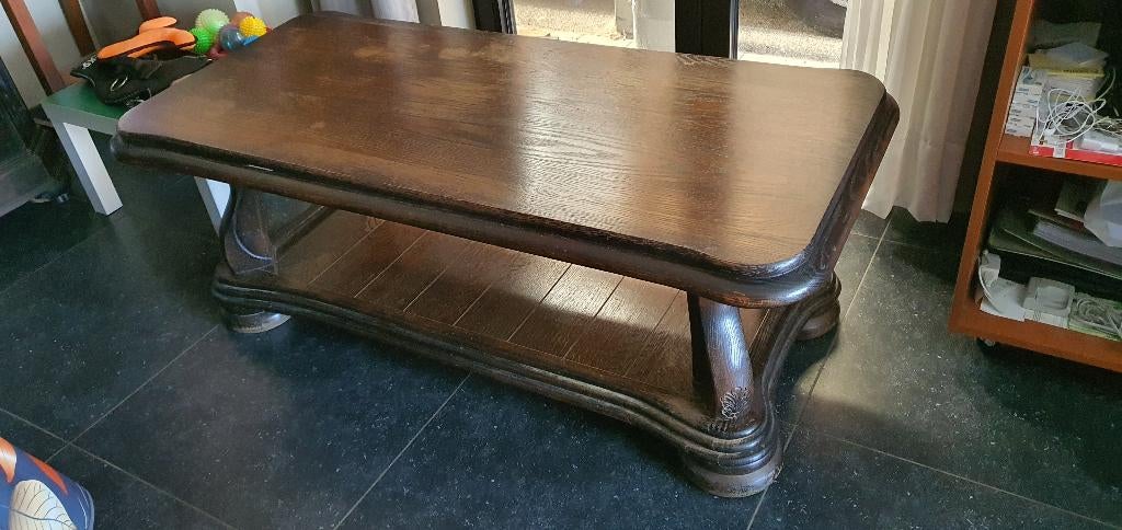 Eiken salontafel, Ophalen, Gebruikt, 100 tot 150 cm, 50 tot 75 cm