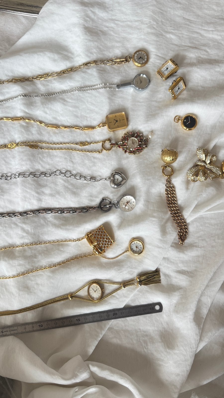 Incroyable lot de montres gousset broches etc, Autres marques, Enlèvement ou Envoi, Acier, Avec chaîne
