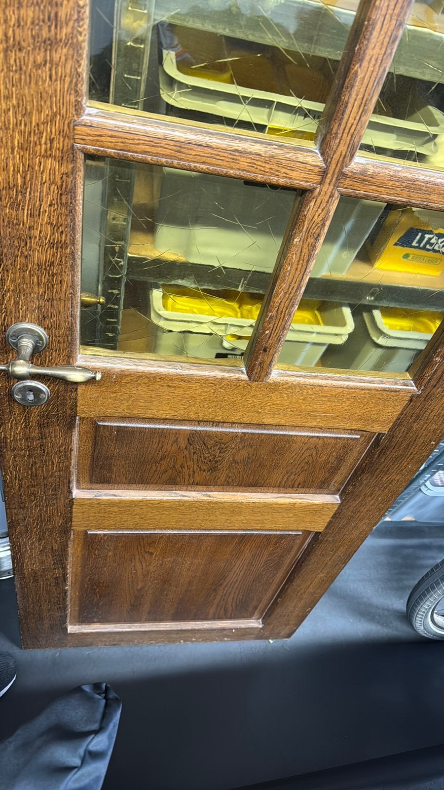 Binnen deur in eik met glas., Doe-het-zelf en Bouw, Ophalen, Glas