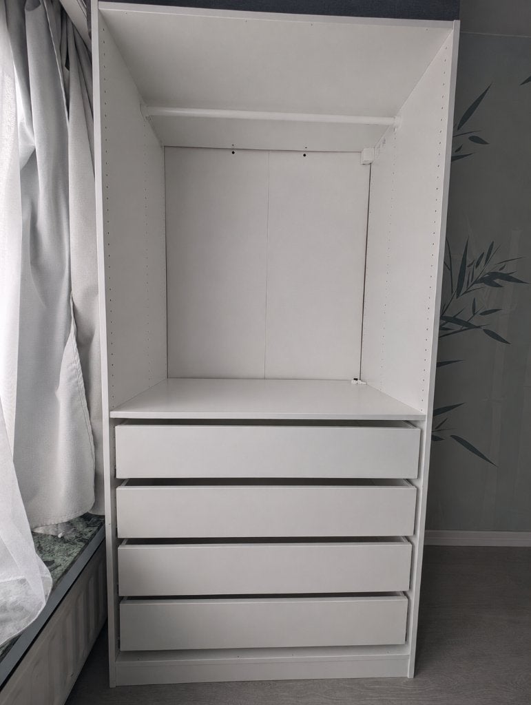 Witte kledingkast IKEA Pax in goede staat, Ophalen, Met plank(en), 50 tot 100 cm, 150 tot 200 cm