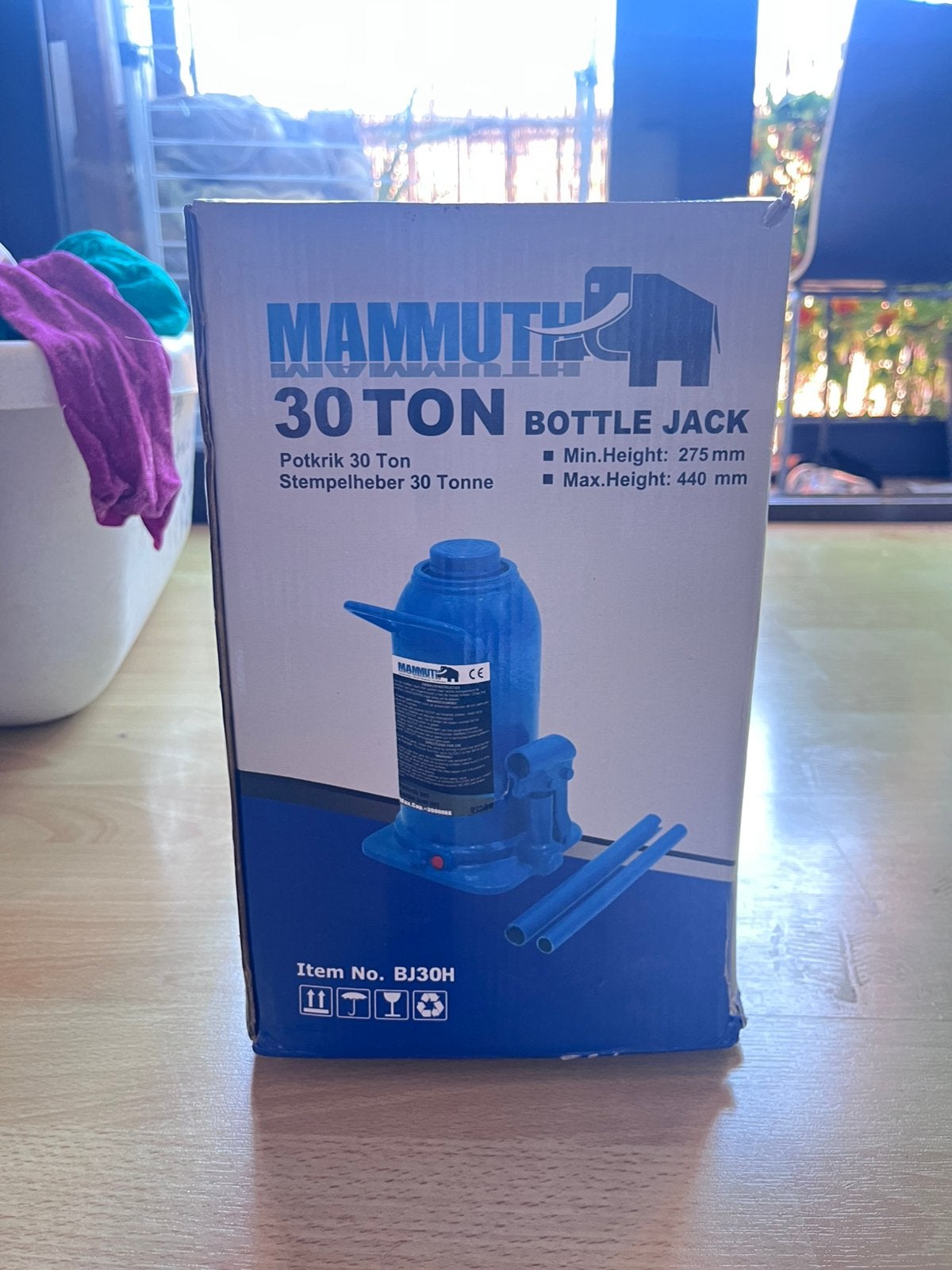 Cric bouteille hydraulique 30 TONNES – Mammuth, Enlèvement, Comme neuf