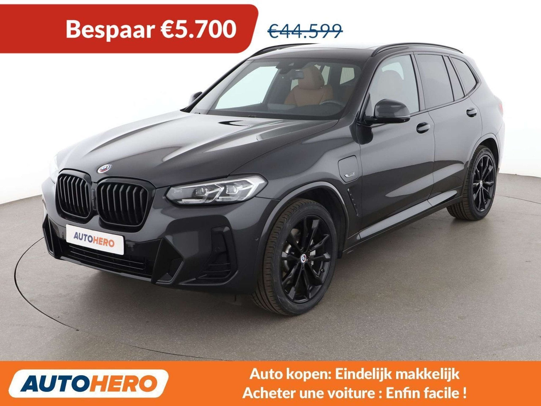 BMW X3 xDrive 30e M Sport (bj 2022, automaat), Auto's, Automaat, 48 g/km, Zwart, Leder
