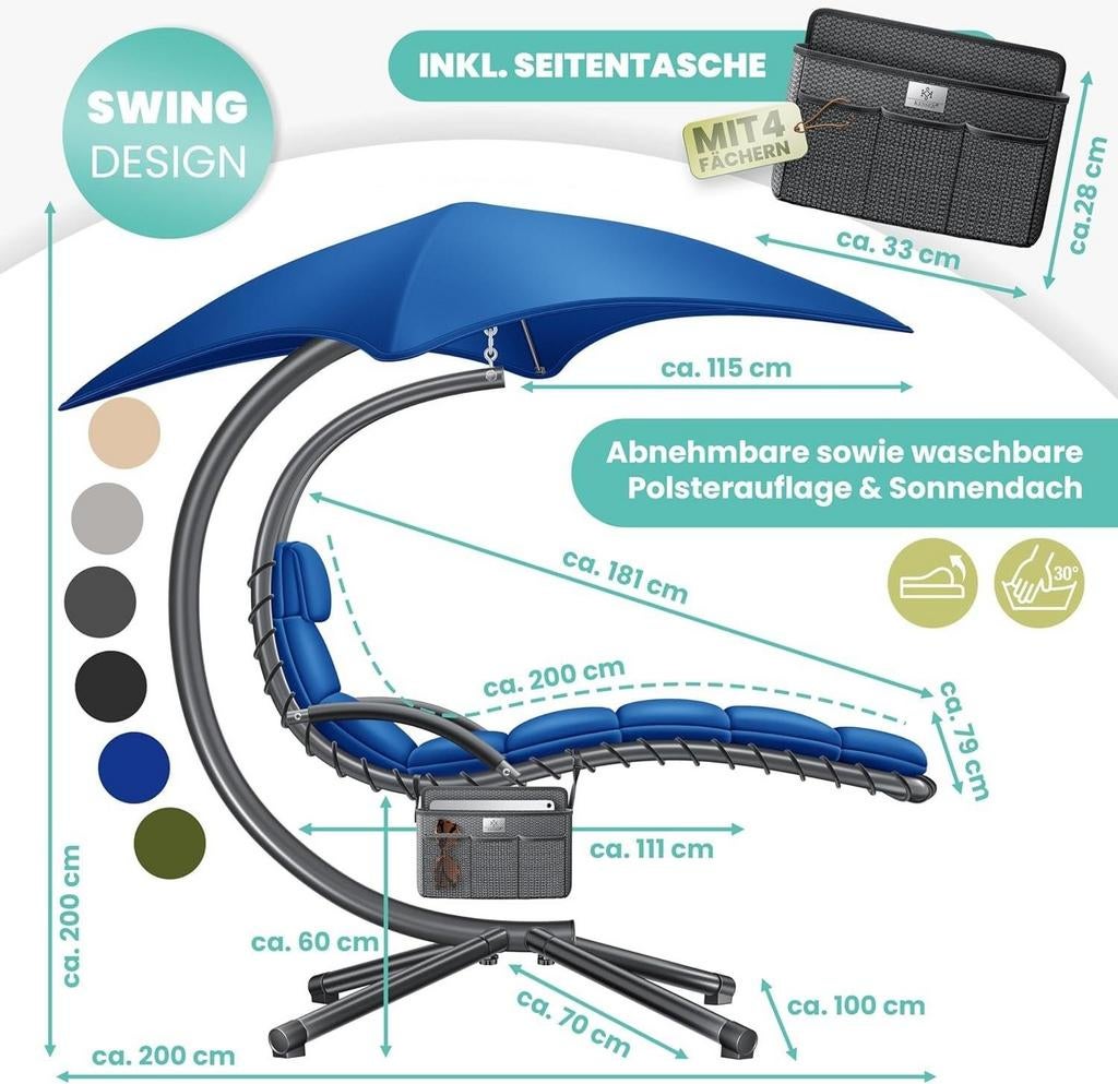 Mooie tuin hang zetel merk kesser ,parasol ,kussen en zakje, Electroménager, Enlèvement