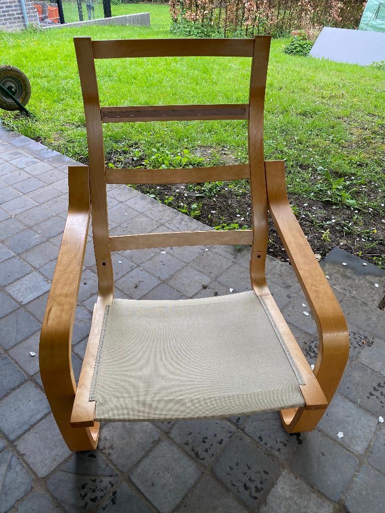 fauteuil POÄNG IKEA sans coussin, Enlèvement, Utilisé, Bois