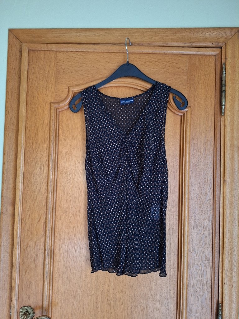 blouse légère, noire/brune - Your 6th sense - taille 40, Kleding | Dames, Blouses en Tunieken, Your 6th sense, Ophalen, Zo goed als nieuw