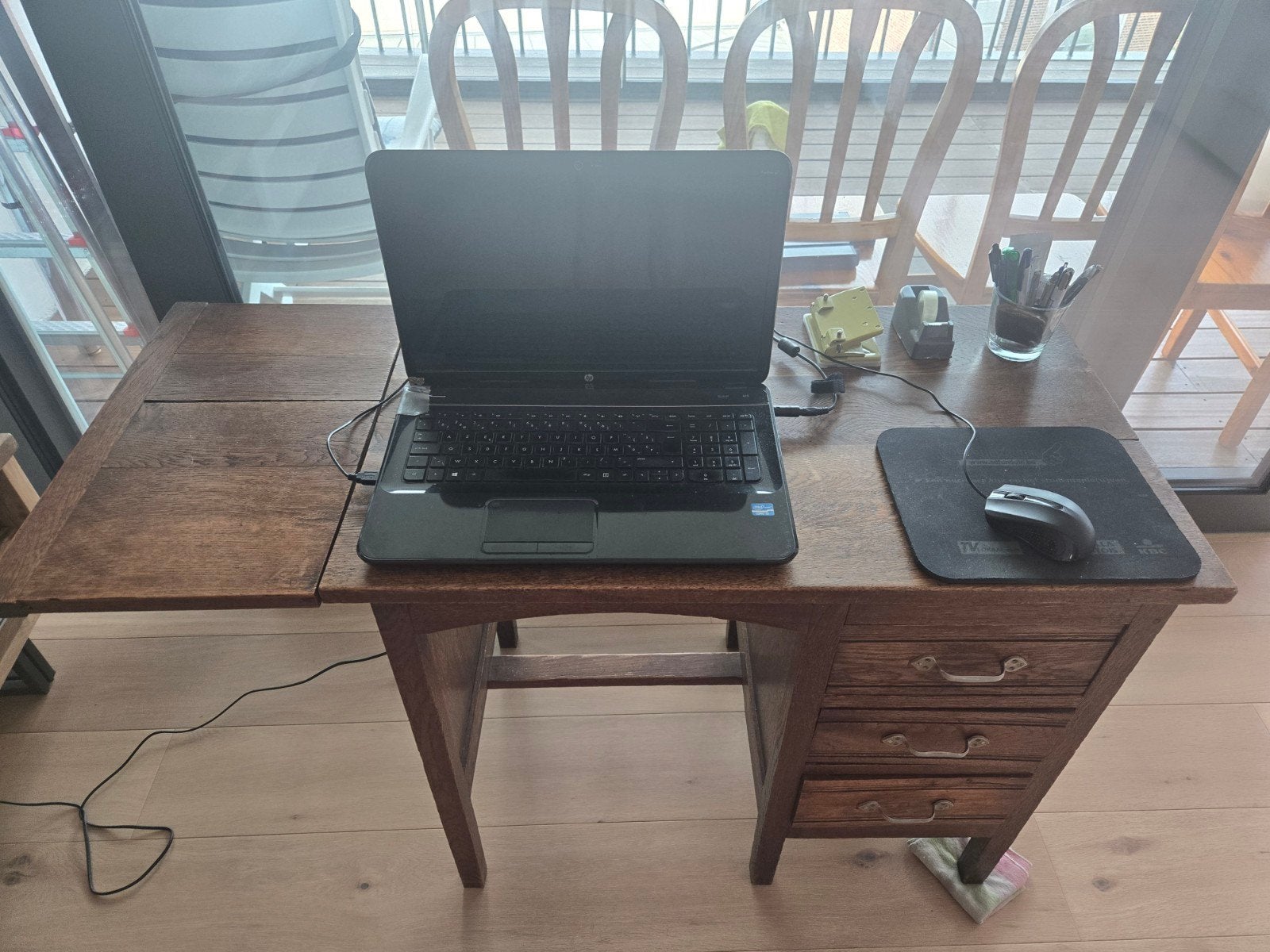 Prachtisch massief hout bureau in perfecte staat, Ophalen of Verzenden, Hout
