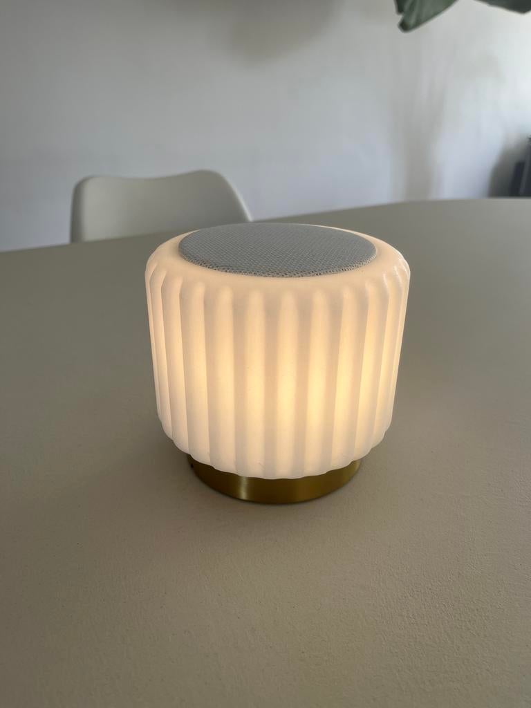 Atelier Pierre draadloze speaker met sfeerlamp wit & goud, Ophalen, Nieuw
