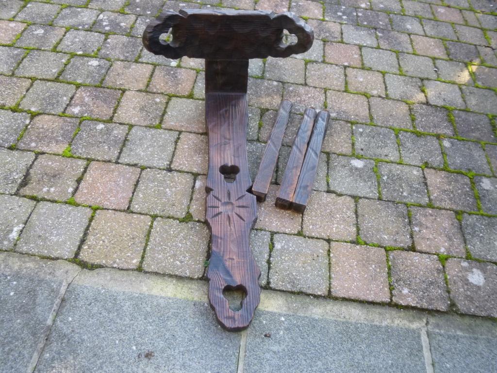 Spaans stoeltje, Huis en Inrichting, Ophalen, Gebruikt, Bruin, Spaans