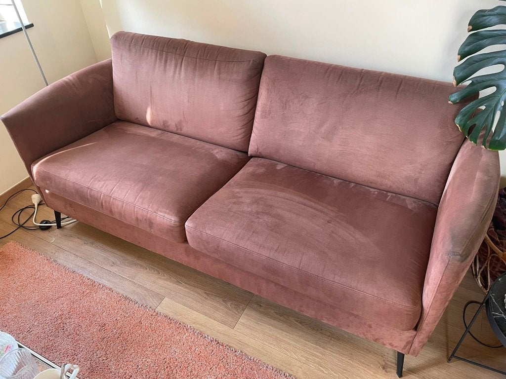 Tweepersoons zetel suede, Huis en Inrichting, Zetels | Zetels, Ophalen, Overige materialen, 150 tot 200 cm, Tweepersoons