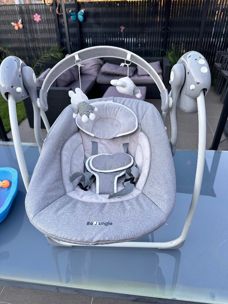 Zitschommel/wipstoel baby, Enlèvement ou Envoi, Comme neuf, Chaise rebondissante, Avec ceinture(s)