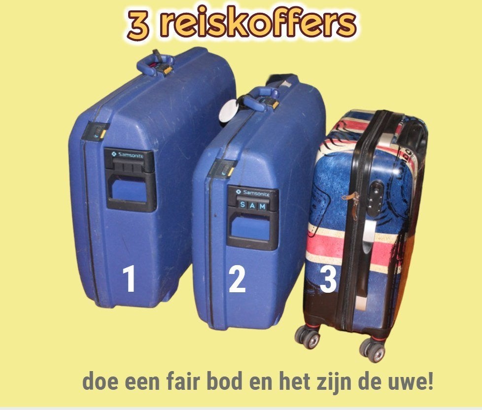 3 REISKOFFERS, Enlèvement, Utilisé, Plastique dur, Clé