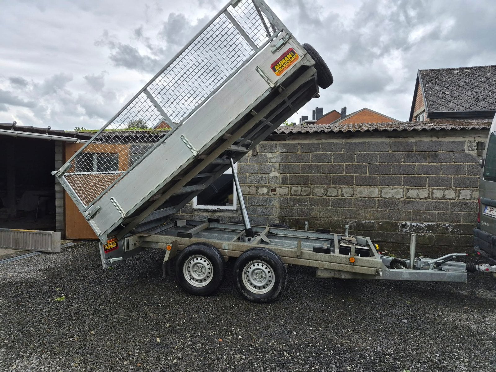 B W. Trailers 3,5T Elekt. Kipper–Incl.Loofrekken-Oprijplaten, Ophalen, Gebruikt