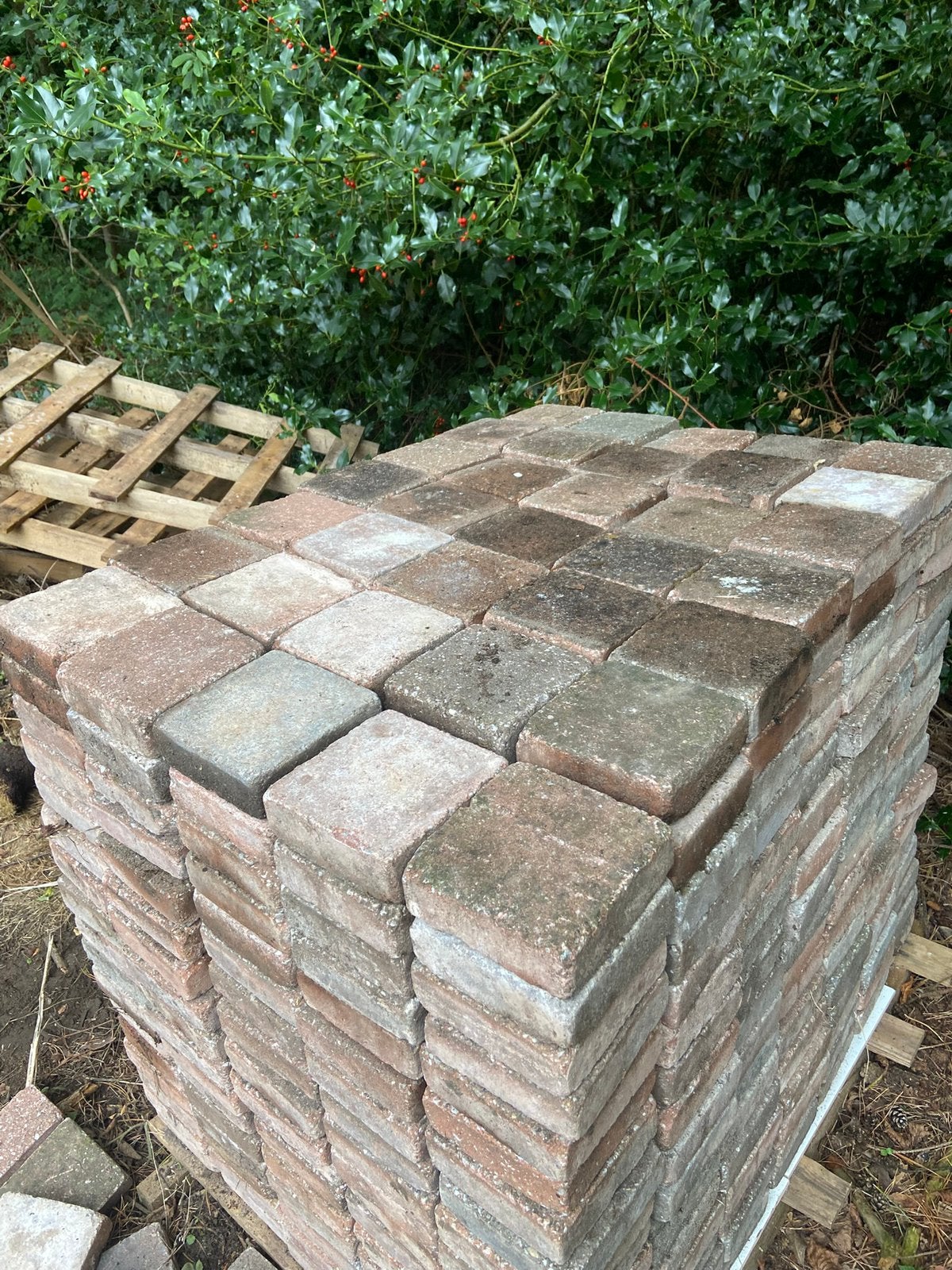 Plus de 23 m2 de pavés en béton, Béton, Enlèvement, Utilisé, Briques