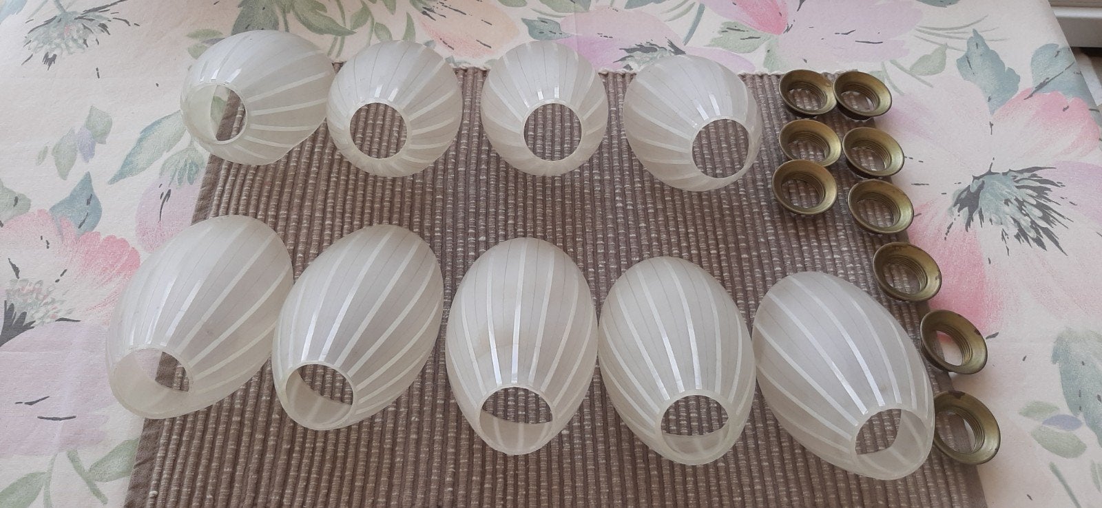 9 ECHT VINTAGE LAMPEKAPJES, Antiek en Kunst, Ophalen
