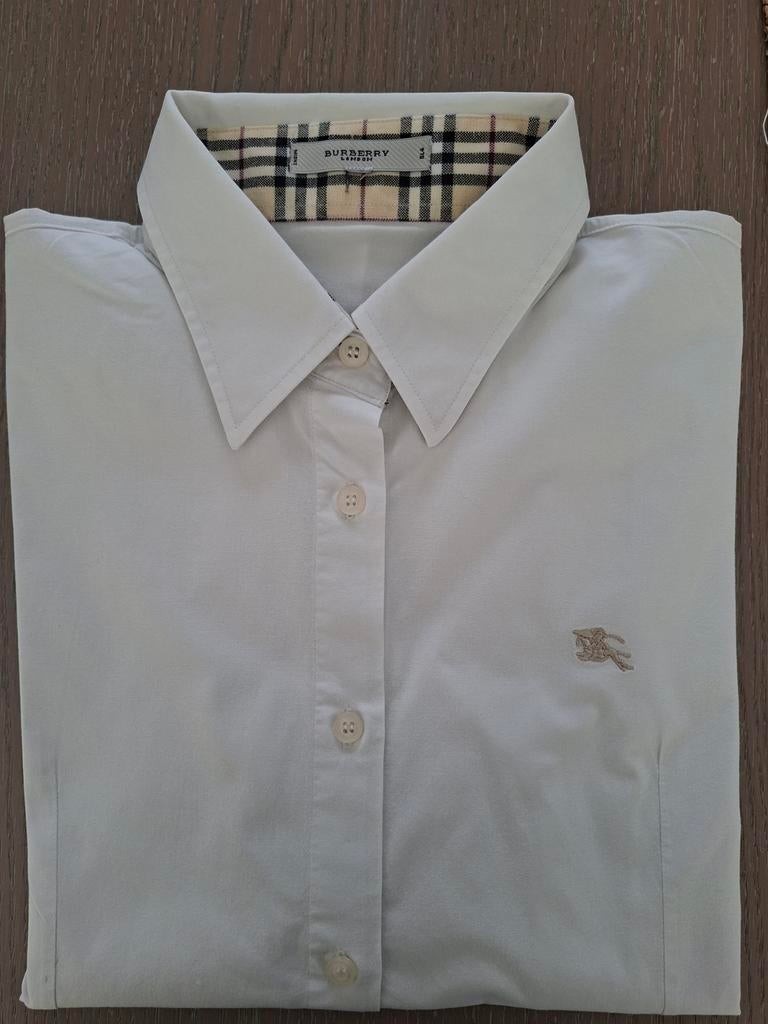 Blouse / Hemd Burberry wit Maat 38 / 40., Maat 38/40 (M), Wit, Ophalen of Verzenden, Zo goed als nieuw