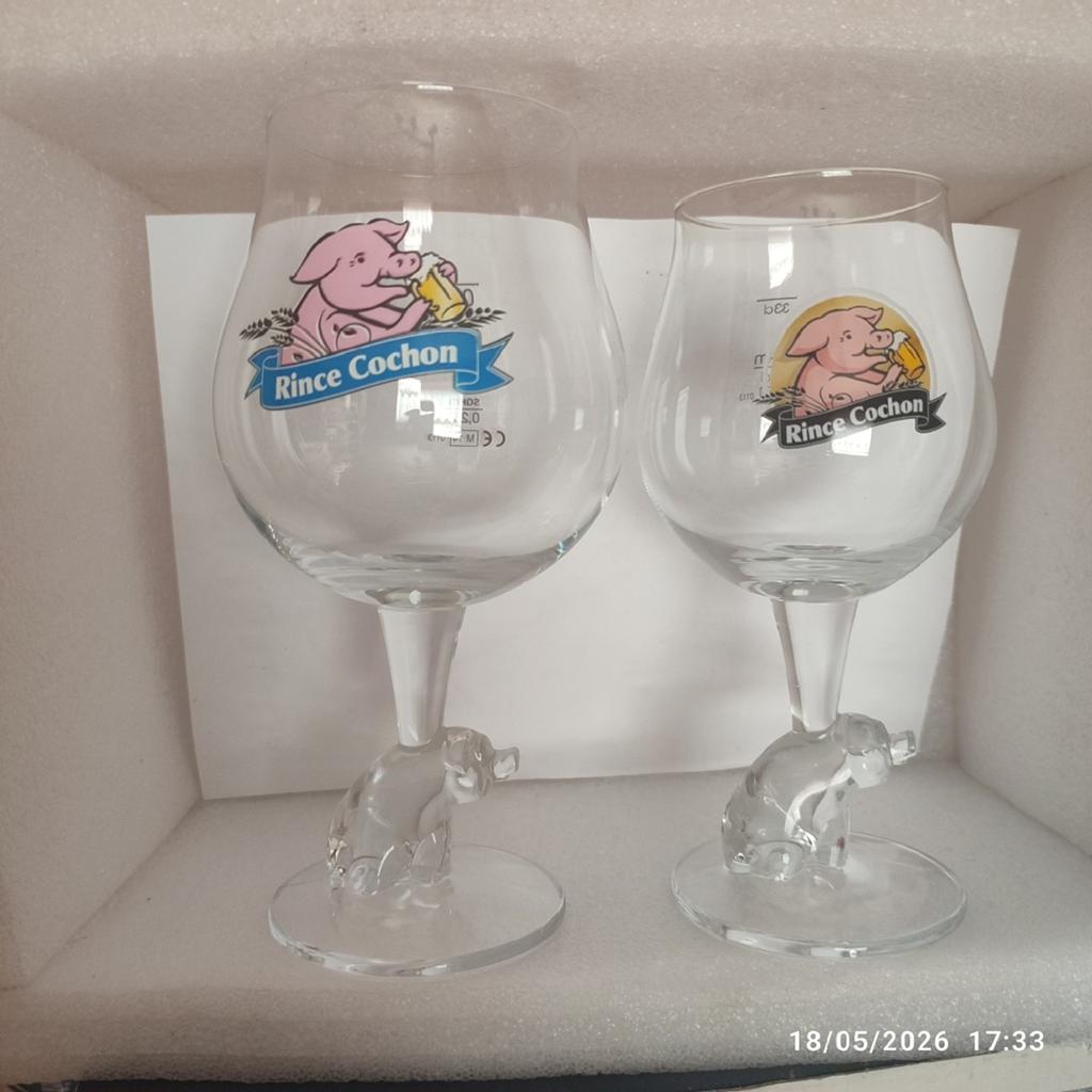 2 verres RINCE COCHON ., Collections, Enlèvement, Comme neuf, Verre à bière