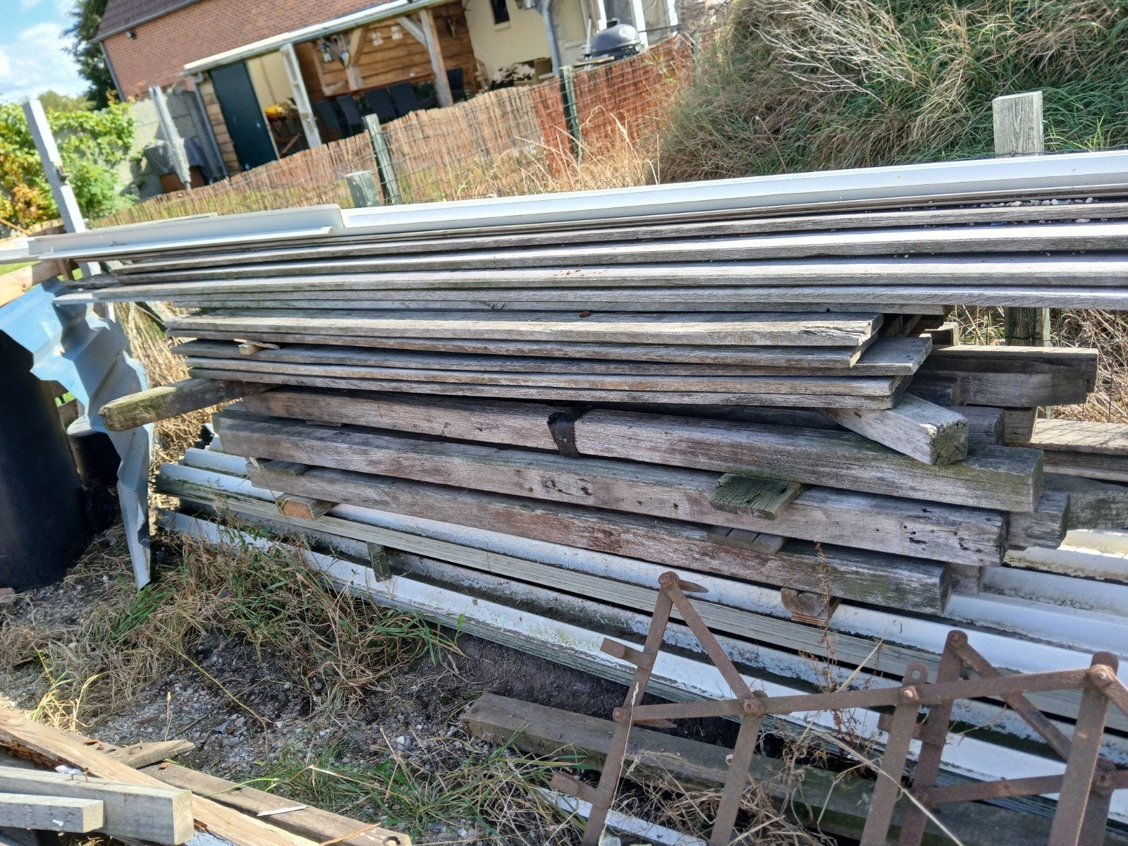 witte damwand platen 70 cm breedt, 7 meter lang, Ophalen, Gebruikt