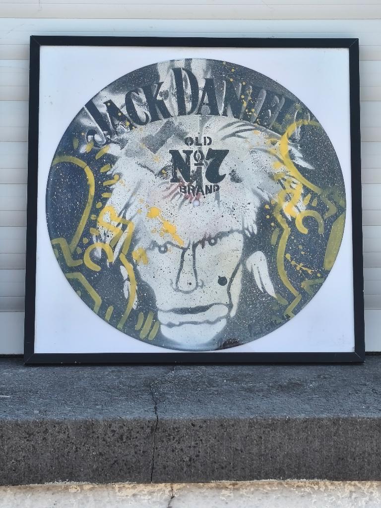 Huile sur disque vinyle jack Daniel's signe Damien Paul gal, Enlèvement ou Envoi