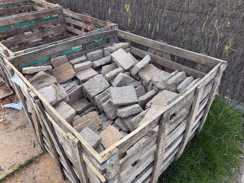 Ong. 20 m2 Indische Porfier Keda Multicolor 20 x 14 x 3-5cm, Ophalen, Klinkers, Nieuw, Natuursteen