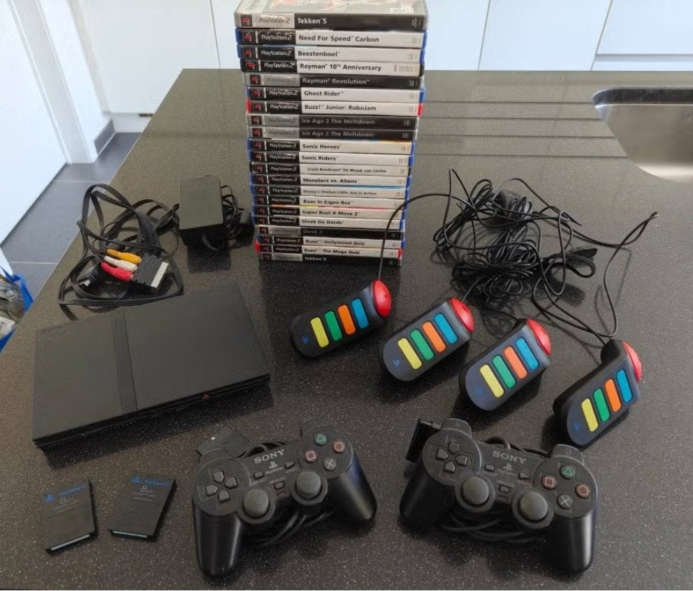 PlayStation 2 Slim – Compleet Retro‑Pakket!, Games en Spelcomputers, Spelcomputers | Sony PlayStation 2, Ophalen, Gebruikt, Zwart