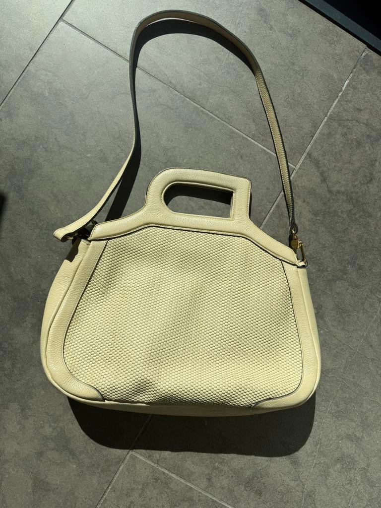Handtas Delvaux, Handtassen en Accessoires, Tassen | Damestassen, Ophalen, Zo goed als nieuw, Beige, Handtas