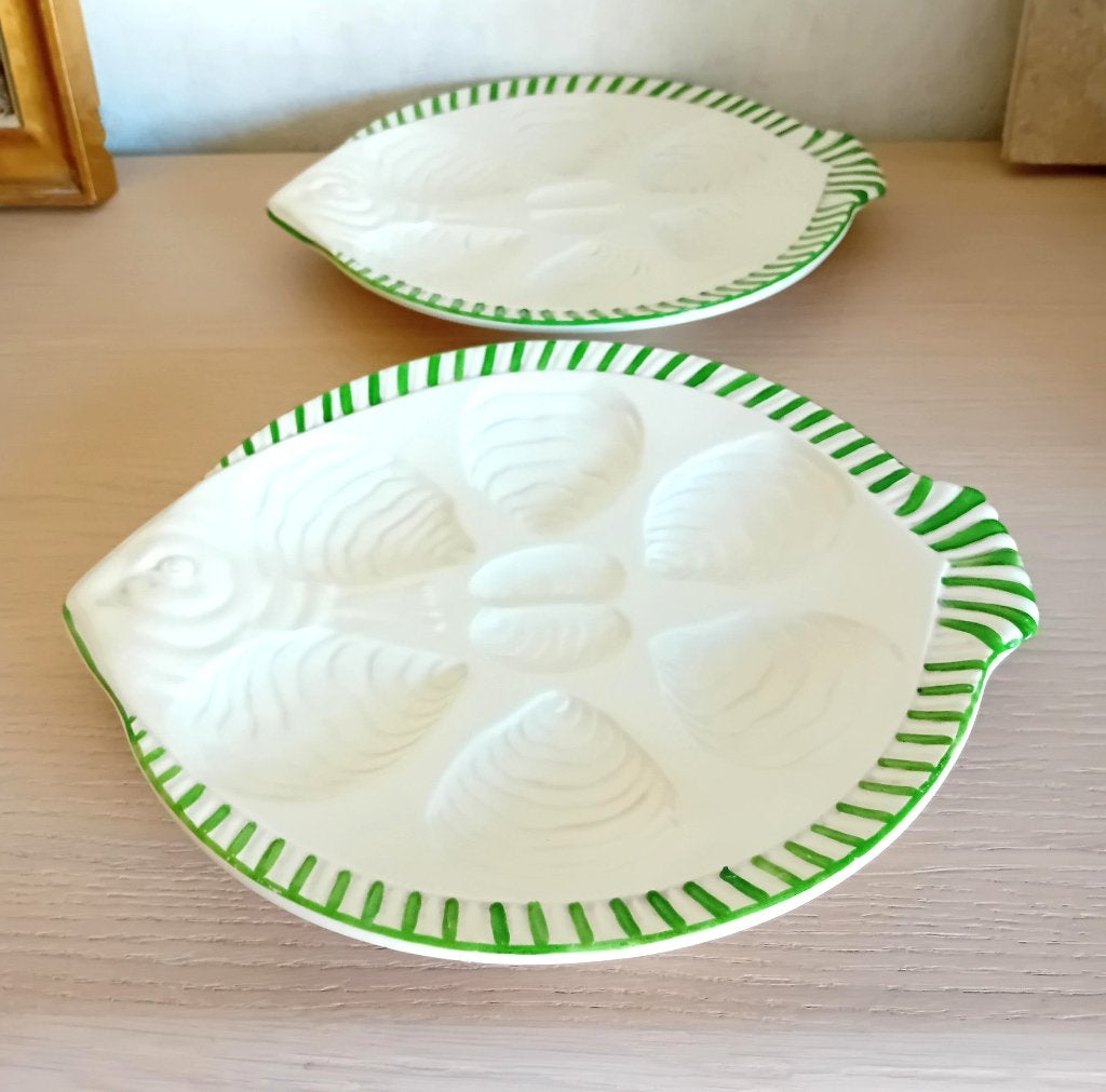 lot de 2 assiettes à huîtres Boch La Louvière, Enlèvement