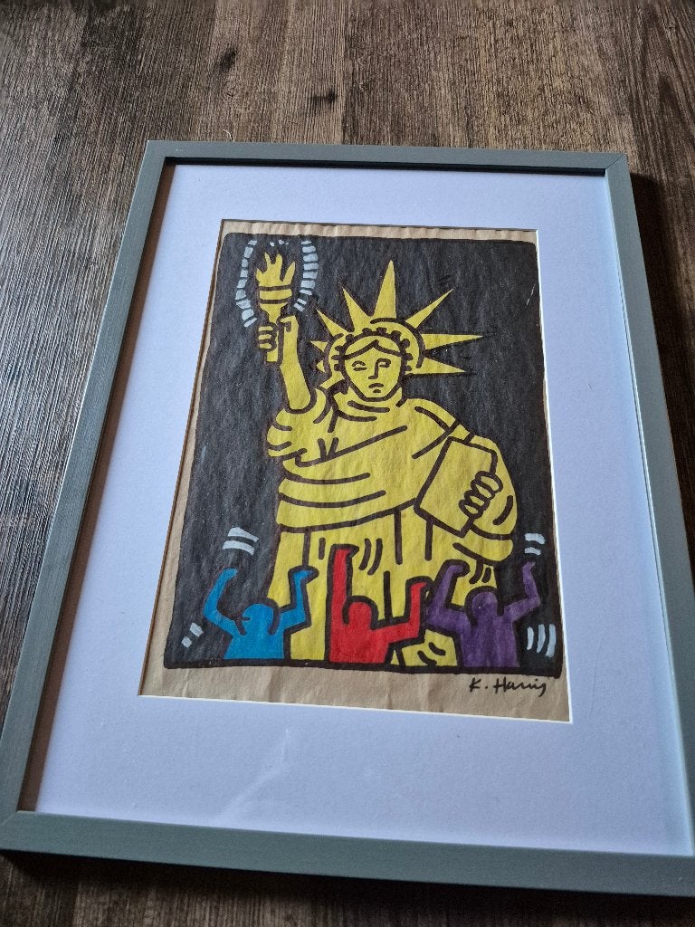 Keith Haring "julia gruen" keith haring foundation, Antiek en Kunst, Gesigneerd, Ophalen of Verzenden