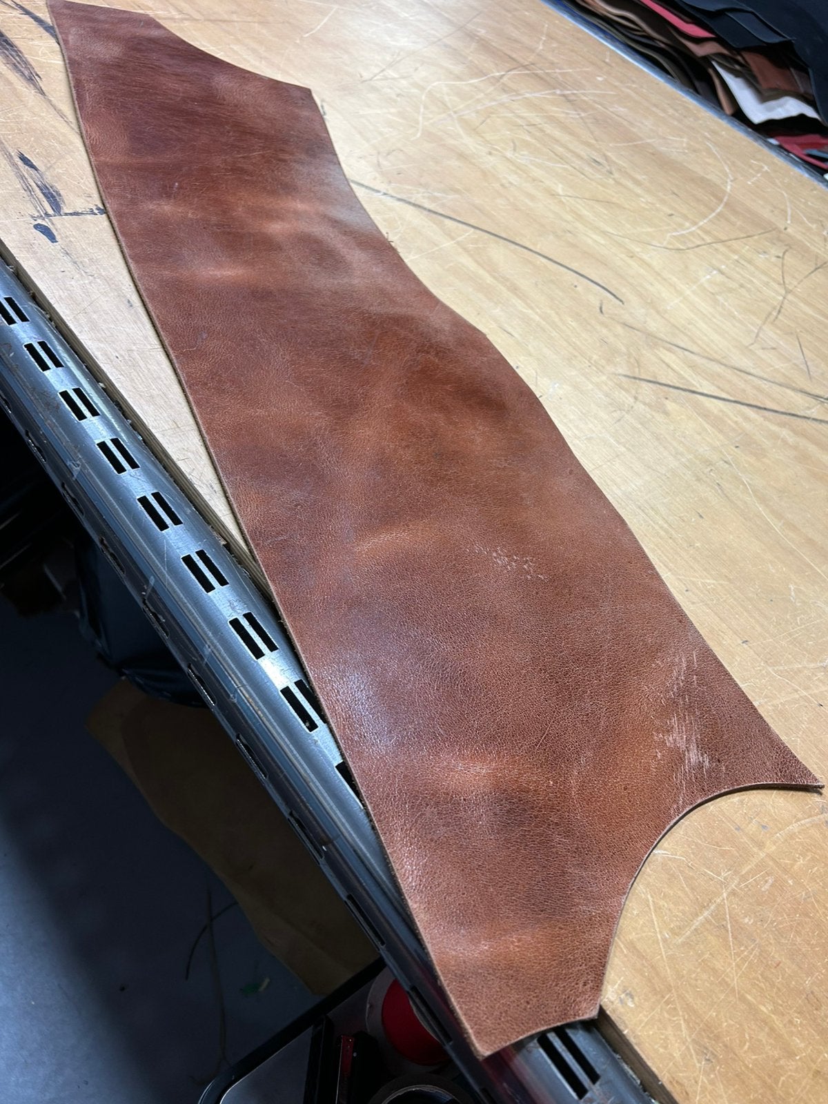 Rest cognac tuigleer 3,5 mm dikte half soepel R-2, Ophalen of Verzenden