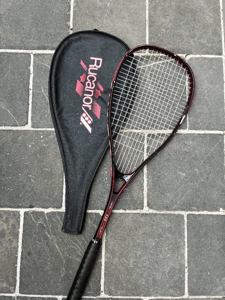 Rucanor Squashracket – Rood/Zwart – Inclusief Originele Hoes, Ophalen, Gebruikt, Racket, Met hoes